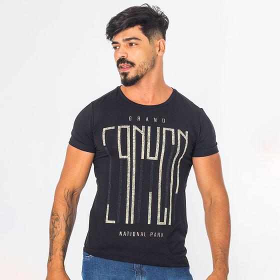 Imagem de Camiseta Masculina Viscolycra Premium Estampa Com Aplicação