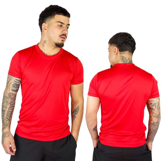 Imagem de Camiseta Masculinas Básica Casual Slim Fit Academia 100% Poliester