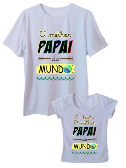 Imagem de Camiseta Melhor Papai do Mundo Adulto e Infantil Tal Pai Tal Filha