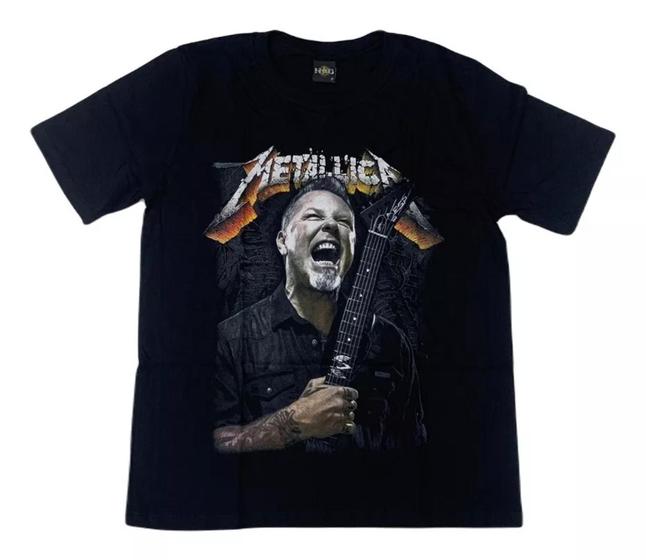 Imagem de Camiseta Metallica James Hetfield  Blusa Adulto Banda de Rock Unissex Hcd497 BM