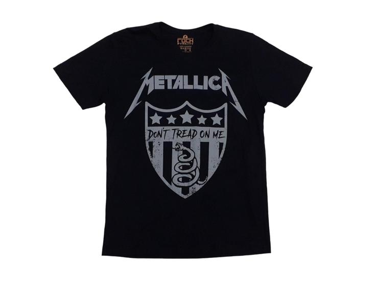 Imagem de Camiseta Metallica Preta Black Album Don't Thread On Me Rock Thrash Metal Enter Sandman BO534