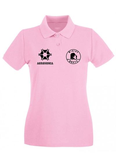 Imagem de Camiseta Minina Bruta Agronomia Gola Polo Rosa