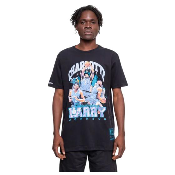 Imagem de Camiseta mitchell & ness masculina hornets larry johnson