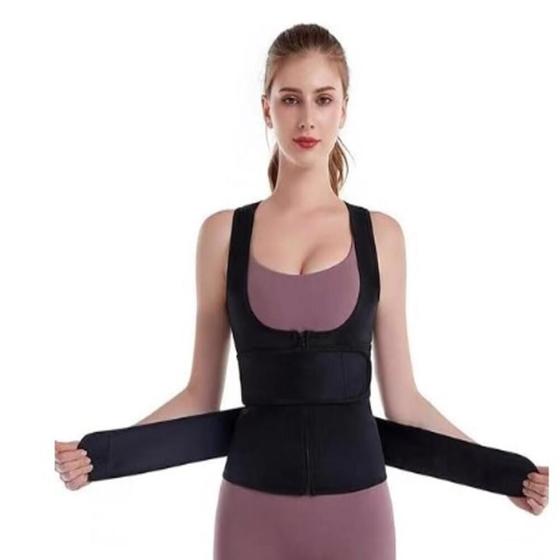 Imagem de Camiseta modeladora feminina cinta abdominal xxl conforto e eficacia