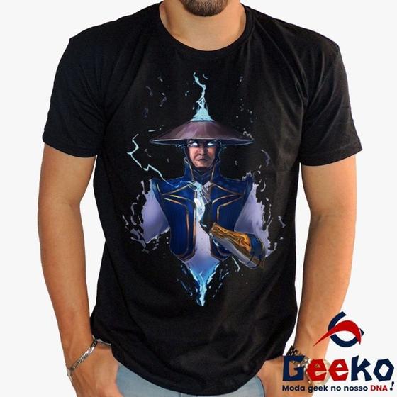 Imagem de Camiseta Mortal Kombat 100% Algodão Raiden Geeko