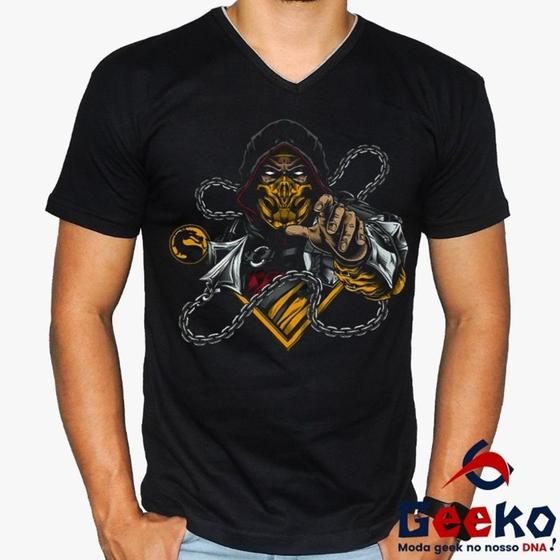 Imagem de Camiseta Mortal Kombat 100% Algodão Scorpion Geeko