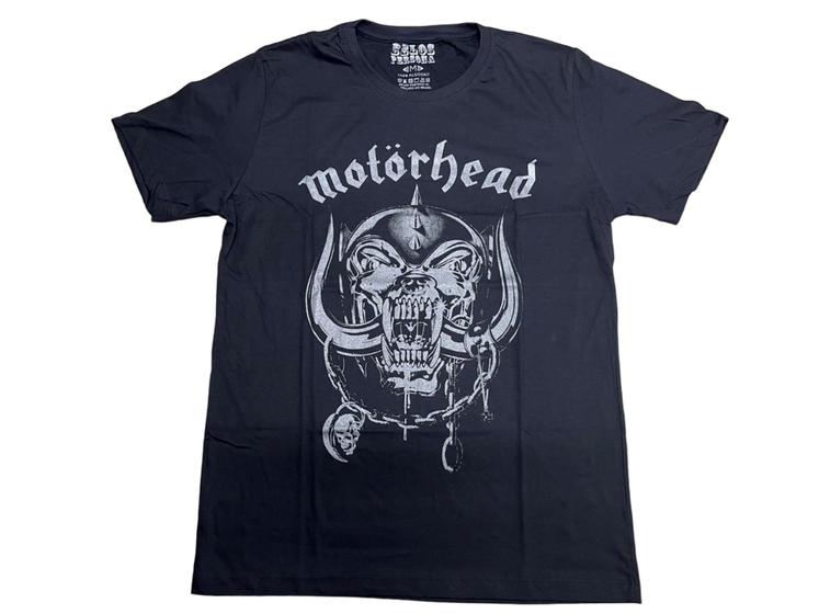 Imagem de Camiseta Motorhead Banda de Rock Blusa Adulto Unissex Preta Logo Básica Rock Metal BO197 BM