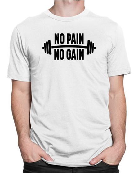 Imagem de Camiseta Musculação Academia No Pain No Gain Treino Camisa 100% Algodão