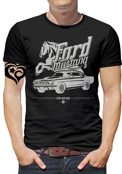 Imagem de Camiseta Mustang Carro Antigo PLUS SIZE Masculina Blusa Ford