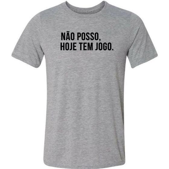 Imagem de Camiseta não posso hoje tem jogo frase divertida futebol