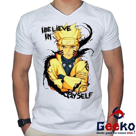 Imagem de Camiseta Naruto 100% Algodão I Believe In Myself Anime - Geeko