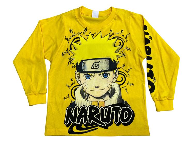 Imagem de Camiseta Naruto Uzumaki Anime Blusa de Frio Manga Longa Infantil Maj657 BM