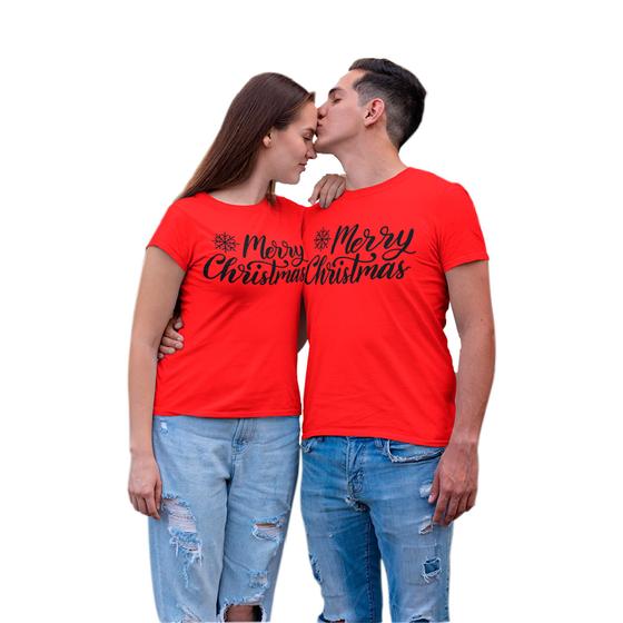 Imagem de Camiseta Natal Masculina Feminina Merry Christmas - Vermelha