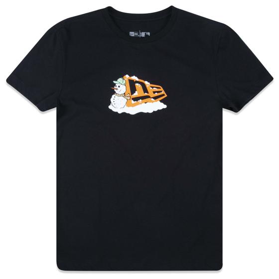 Imagem de Camiseta New Era Infantil Snow Flag Manga Curta Branco Preto