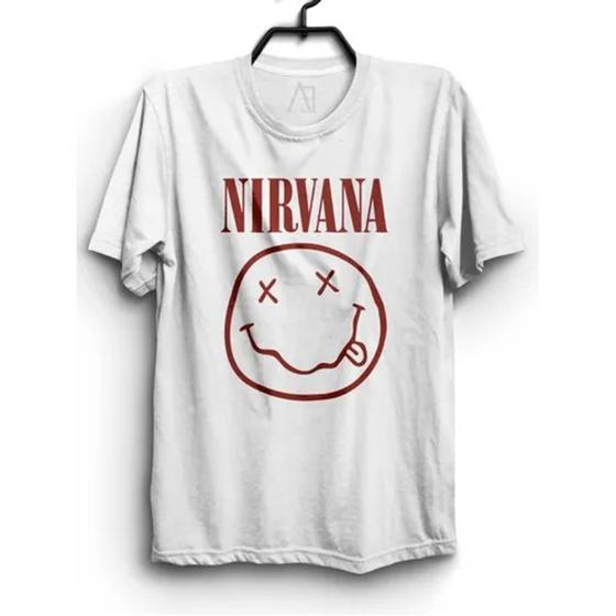 Imagem de Camiseta Nirvana Banda Rock Emoji T-shirt Algodão Unissex