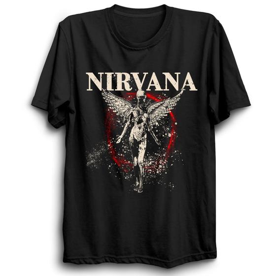 Imagem de Camiseta Nirvana Camisa unissex Rock And Roll Estampada Malha algodão Linha premium Ref27