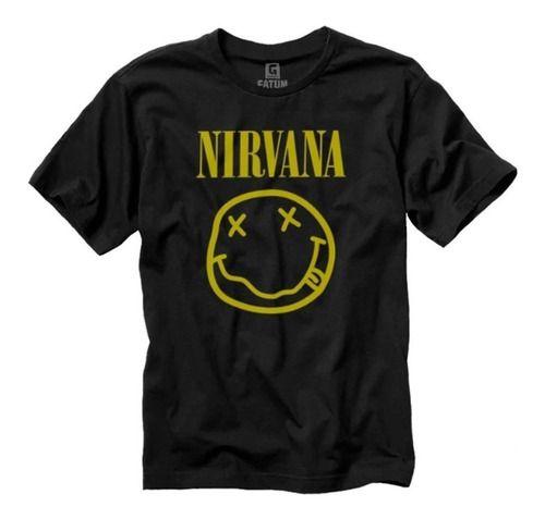 Imagem de Camiseta Nirvana Smile Preta Banda De Rock Grunge Nirvana