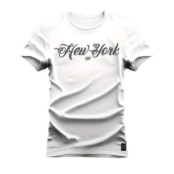 Imagem de Camiseta Nova York Estampada Algodão Confortável 30.1 Penteada