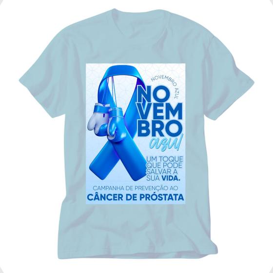 Imagem de Camiseta novembro azul blusa mês combate ao cancer prostata