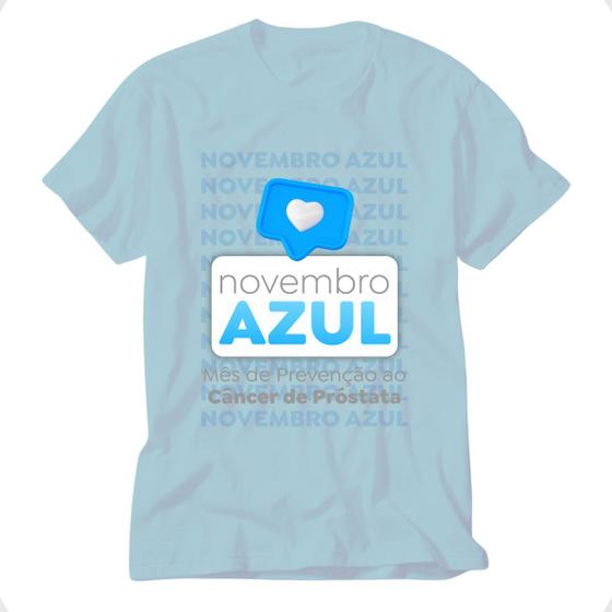 Imagem de Camiseta novembro azul blusa mês combate ao cancer prostata