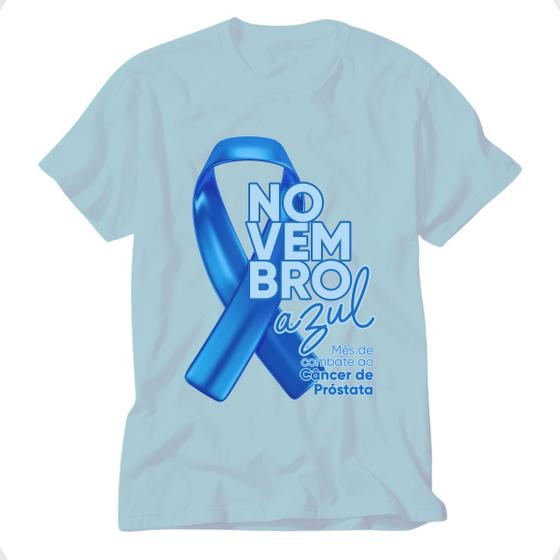 Imagem de Camiseta novembro azul blusa mês combate ao cancer prostata