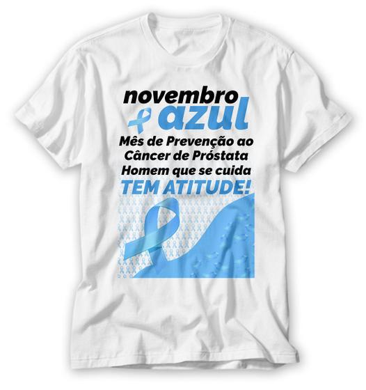 Imagem de Camiseta novembro azul homem que cuida tem atitude prevenção