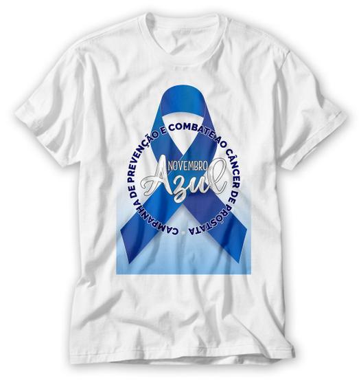 Imagem de Camiseta novembro azul prevenção e combate câncer masculino