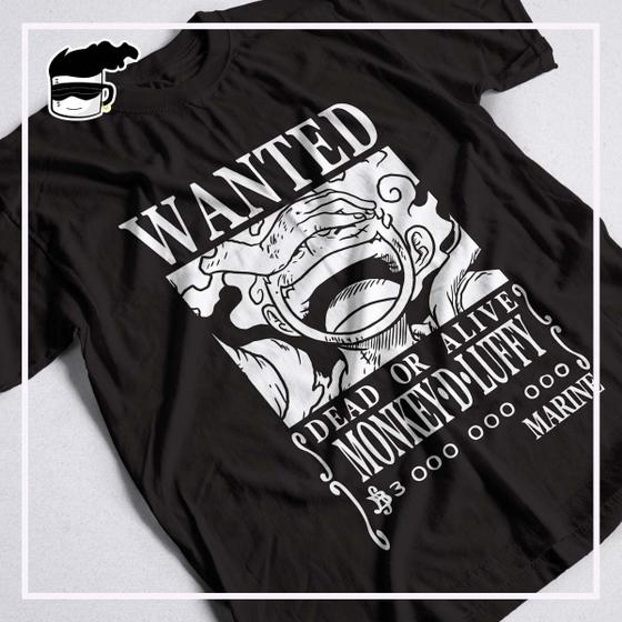 Imagem de Camiseta One Piece Luffy Gear 5 Wanted Unissex 100% Algodão