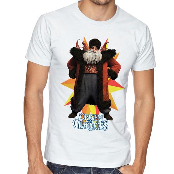 Imagem de camiseta origem guardiões papai noel Blusa criança infantil juvenil adulto camisa tamanhos