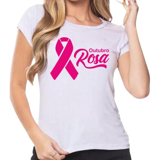 Imagem de Camiseta Outubro Rosa Baby Look Envio Imediato Campanha Nova