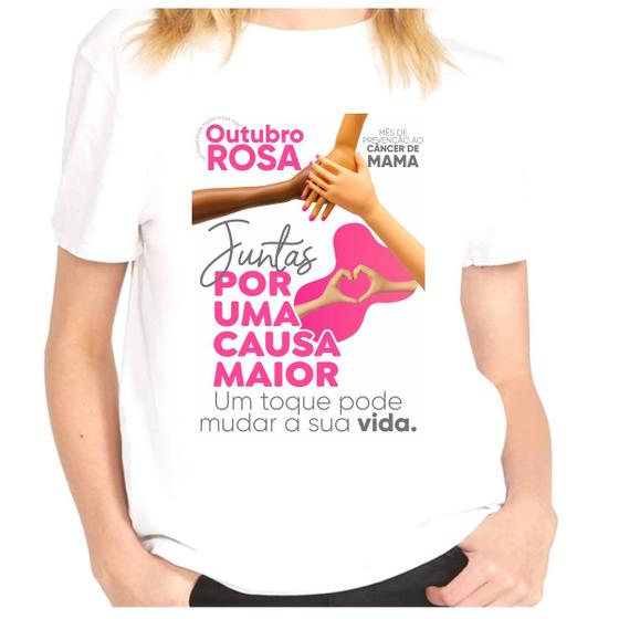 Imagem de Camiseta Outubro Rosa Blusa Campanha Contra Câncer de Mama Camiseta Juntas Somos Mais Fortes Unissex