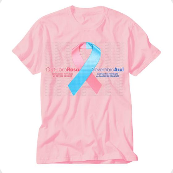 Imagem de Camiseta outubro rosa novembro azul mês prevenção ao cancer