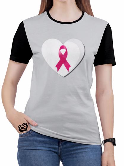 Imagem de Camiseta Outubro Rosa PLUS SIZE Feminina Cancer Blusa Branco