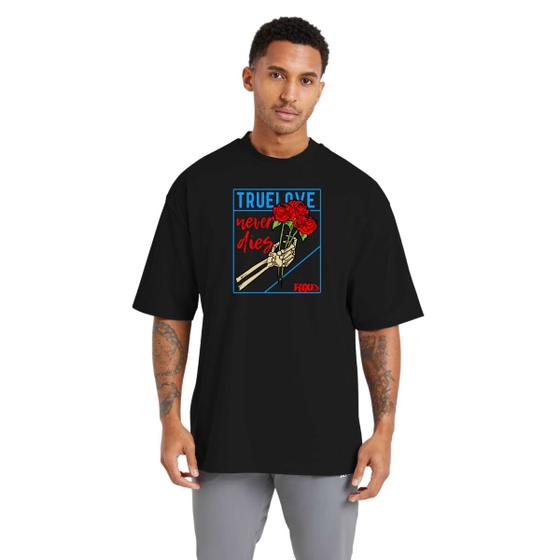 Imagem de Camiseta Oversized de Algodão Streetwear Masculina, Ideal para Esportes e Academia com Gola Redonda