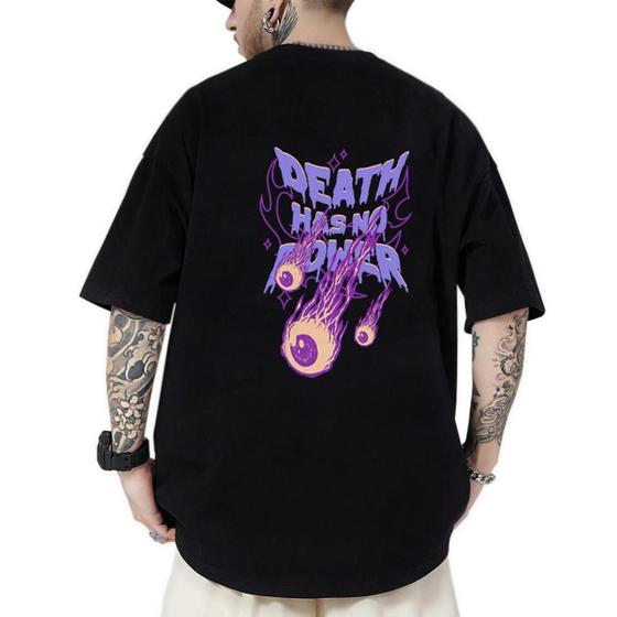 Imagem de Camiseta Oversized Masculina Death Estampada Estilosa Casual Moderna Tendência Moda Streetwear