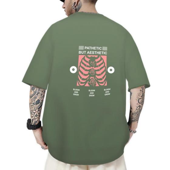 Imagem de Camiseta Oversized Masculina Estampada Pathetic Estilosa Camisa Streetwear Confortável