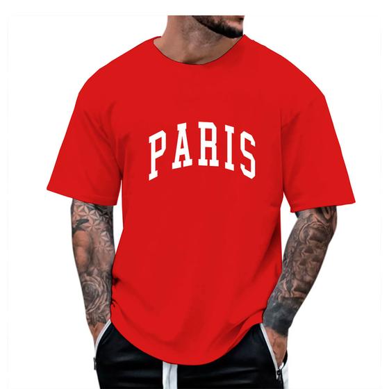 Imagem de Camiseta Oversized Masculina Paris Streetwear Academia Maromba