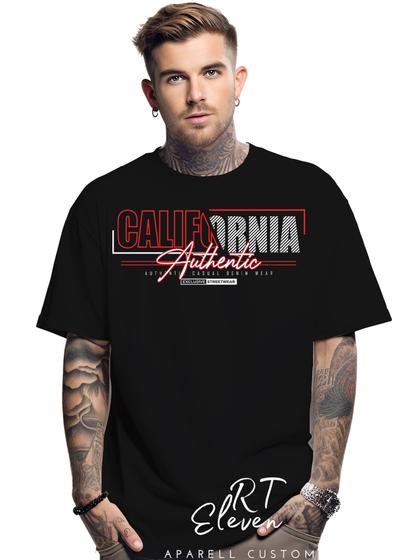 Imagem de Camiseta Oversized Personalizada Estampa California Masculina Algodão Estampada Gola Careca Ref 03