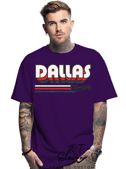 Imagem de Camiseta Oversized Personalizada Estampa Dallas Masculina Algodão Estampada Gola Careca Ref 01