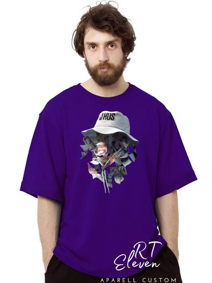 Imagem de Camiseta Oversized Personalizada Estampada Masculina Algodão Estampada Gola Careca Ref 10