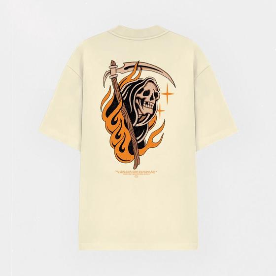 Imagem de Camiseta Oversized StreetWear Algodão Abstract Like In Orange Mode