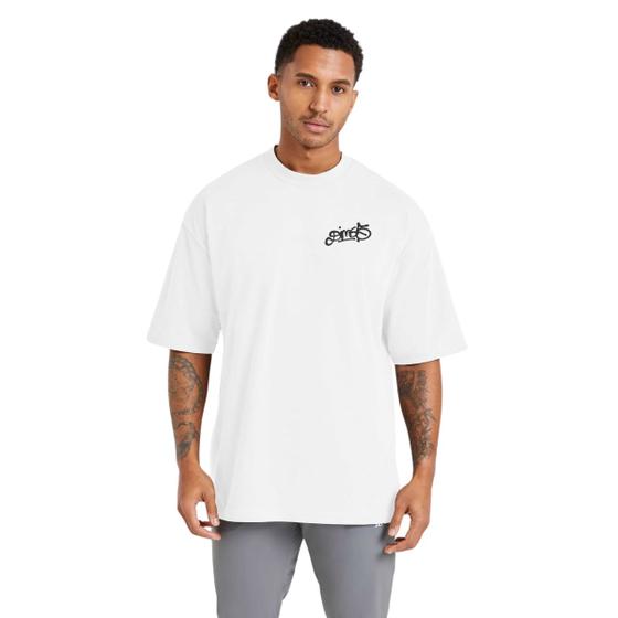 Imagem de Camiseta Oversized Streetwear para Treino e Academia com Tecido Confortável de Algodão Relax