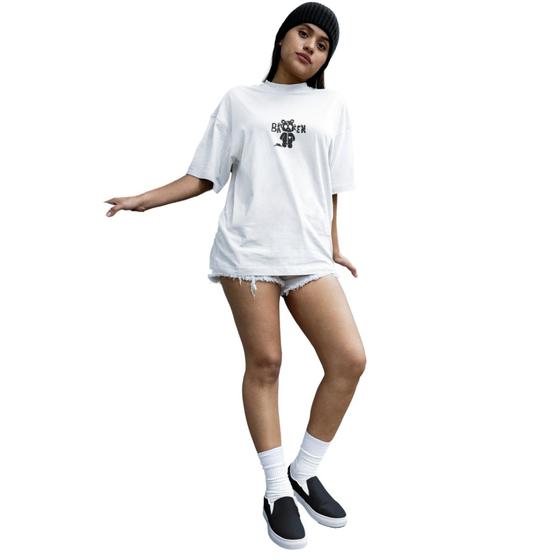 Imagem de Camiseta Oversized Unissex Marca In Tune Store Estampa  Broken Urso Quebrado em Puff alto relevo