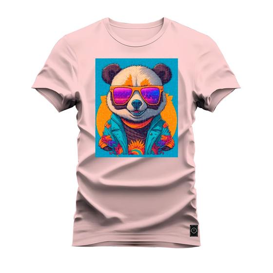 Imagem de Camiseta Panda Paz e amor Algodão Confortável Estampada Gola Redonda