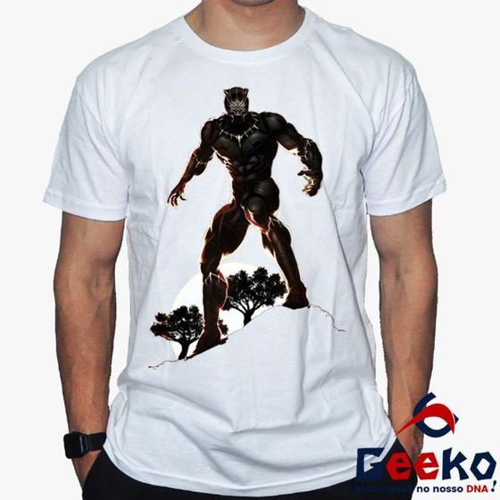 Imagem de Camiseta Pantera Negra 100% Algodão Wakanda Forever Black Panther Geeko