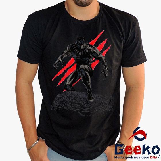 Imagem de Camiseta Pantera Negra 100% Algodão Wakanda Forever Black Panther Geeko