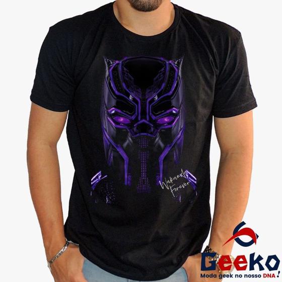 Imagem de Camiseta Pantera Negra 100% Algodão Wakanda Forever Geeko