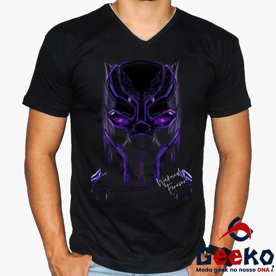 Imagem de Camiseta Pantera Negra 100% Algodão Wakanda Forever Geeko