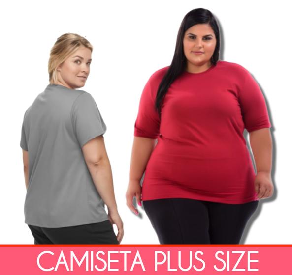 Imagem de Camiseta Para Academia Feminina Plus Size 100% Poliéster Leve