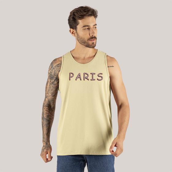 Imagem de Camiseta Paris Cont Estampada Regata Sem Manga Para Academia Shirt